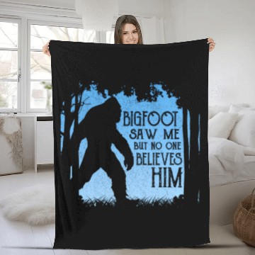 Discover Bigfoot Saw Me But No One Believes Him Fleece Blankets