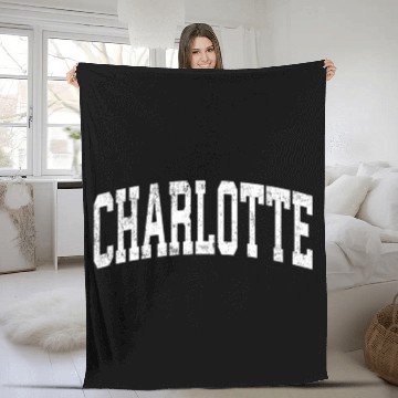 Discover Charlotte North Carolina Nc Athletic Sports Fleece Blankets