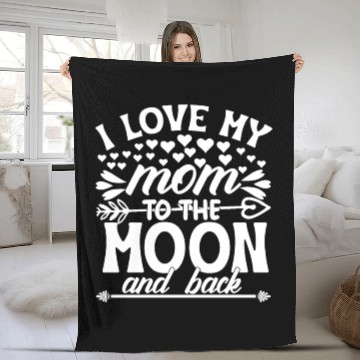 Discover I love my mom to the moon and back Fleece Blankets