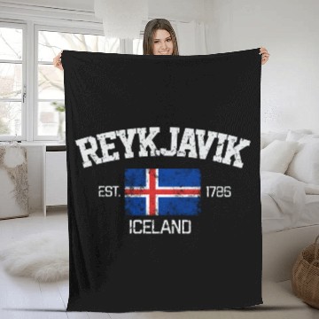 Discover Reykjavik Iceland Fleece Blankets