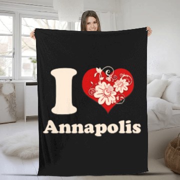 Discover I Heart Annapolis Maryland Floral Fleece Blankets