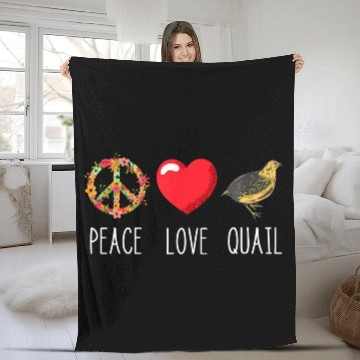 Discover Quail Love Peace Quail Birds Lover Japanese Quail Fleece Blankets