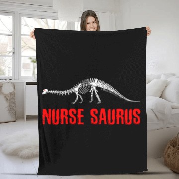 Discover Nurse Dinosaur Skeleton Dinosaur Nurse Fleece Blankets