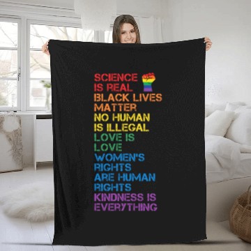 Discover Science Is Real Black Lives Matter Lgbt Blm Fist Fleece Blankets