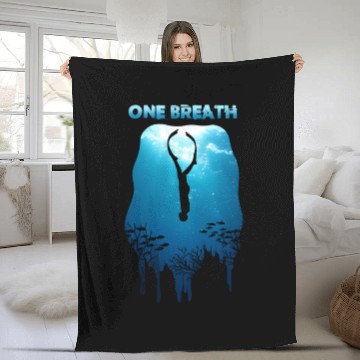 Discover Freediving One Breath Diving Apnea Ocean Free Dive Fleece Blankets