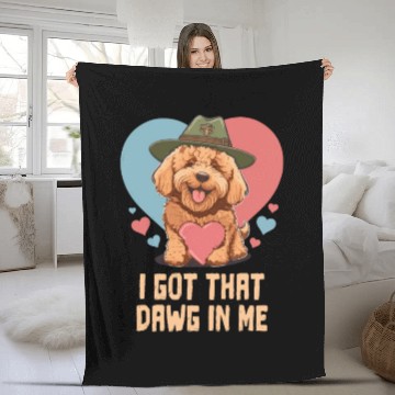 Discover I Got Dawg In Me Goldendoodle Dad Doodle Mama Fleece Blankets