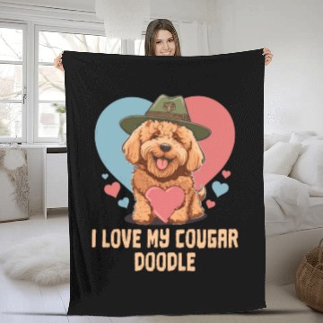 Discover Funny I Love My Doodle Goldendoodle Dad Doodle Fleece Blankets