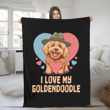 Discover I Love My Goldendoodle Dog Dad Doodle Mama Cute Fleece Blankets