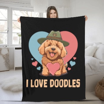 Discover I Love Doodles Goldendoodle Dog Lover Doodle Mom Fleece Blankets