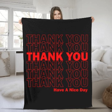 Discover Thank You Have Ae Day Grocery Fleece Blankets