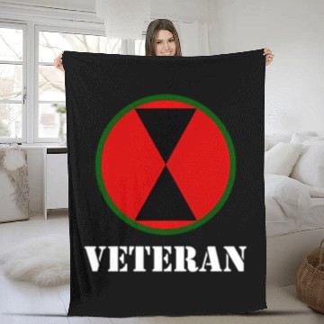 Discover 7Th Infantry Division Patch 7Th Id Veteran Fleece Blankets