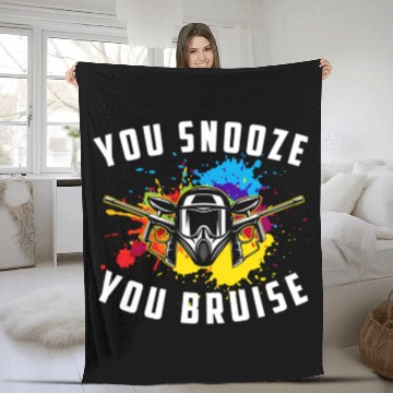 Discover You Snooze You Bruise Youth Paintball Fleece Blankets