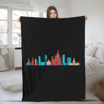 Discover Moscow Skyline Russia Red Square Russian Fleece Blankets