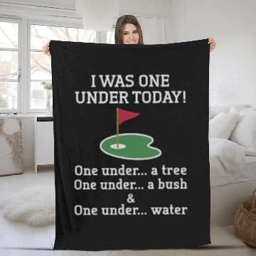 Discover Golf I Was One Under Today Novelty Golf Golfer Fleece Blankets