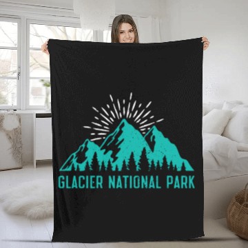 Discover Glacier National Park Mountaineers Mountain lover Fleece Blankets