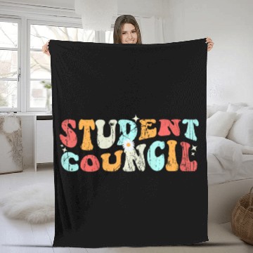 Discover Vintage Student Council groovy retro back to schoo Fleece Blankets