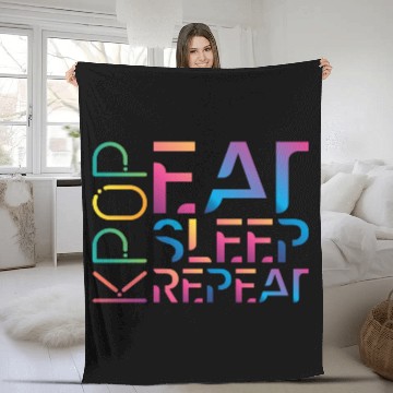 Discover Eat Sleep K Pop Repeat Kpop Korean Hangul Seoul Fleece Blankets