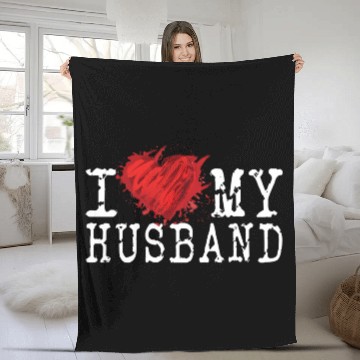 Discover I Love My Husband Awesome Style Husband Love Fleece Blankets