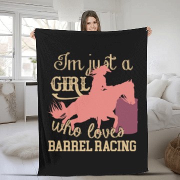 Discover Cowgirl Who Loves Barrel Racing Fleece Blankets