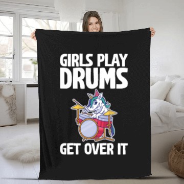 Discover Girls Play Drums, Get Over It 2 Fleece Blankets
