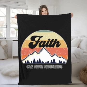 Discover Faith Can Move Mountains Fleece Blankets