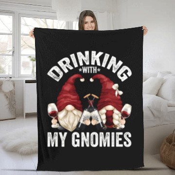 Discover Wine Gnomes Loves Drinking With My Gnomies Gnome Fleece Blankets