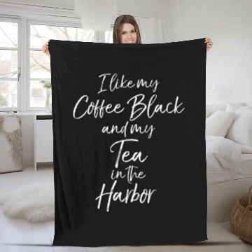 Discover American Revolution Black Coffee Tea In The Harbor Fleece Blankets