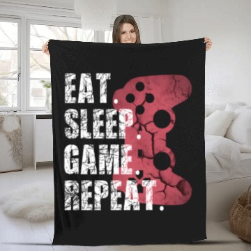 Discover Gamer Video Games Eat Sleep Game Ns Fleece Blankets
