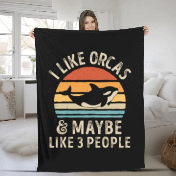 Discover I Like Orcas And Maybe 3 People Orca Killer Whale Fleece Blankets