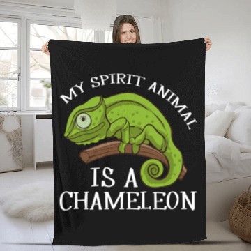 Discover My Spirit Animal Is A Chameleon Lizard Chameleon Fleece Blankets