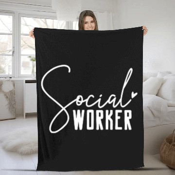 Discover Social Work Social Worker Fleece Blankets
