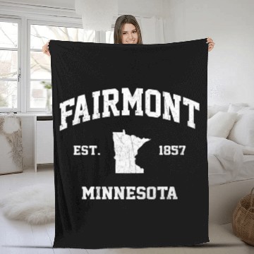 Discover Fairmont Minnesota Mn State Athletic Style Fleece Blankets