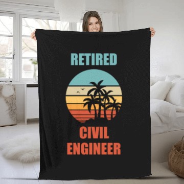 Discover Retired Civil Engineer Retirement Fleece Blankets