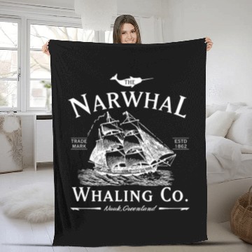 Discover Narwhal Whaling Co Fleece Blankets