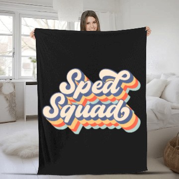 Discover Vintage Sped Squad Special Ed Teacher Back To Scho Fleece Blankets