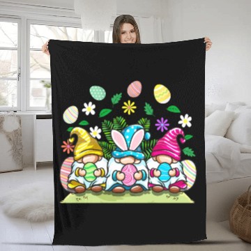 Discover Happy Easter Gnomes Egg Hunting For Fleece Blankets