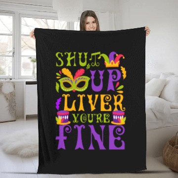 Discover Mardi Gras New Orleans Fool Music Fleece Blankets