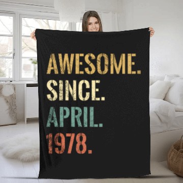 Discover 44Th 44 Awesome Since April 1978 Fleece Blankets