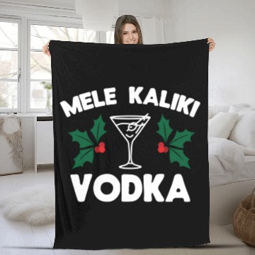 Discover Mele Kaliki Vodka Kalikimaka Fleece Blankets