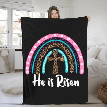 Discover Easter For Christian N Mom He Is Risen Leopard Fleece Blankets