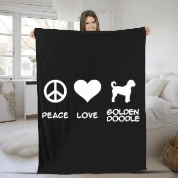 Discover Peace Love Goldendoodle Fleece Blankets
