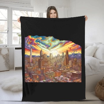 Discover "Phoenix 3D Radiance A Limited Edition Cityscape Fleece Blankets