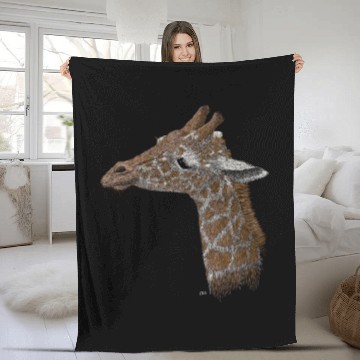 Discover Giraffe African Wildlife Nature Outdoors Fleece Blankets