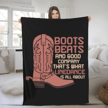 Discover Line Dance Boots Beats Good Company Country Music Fleece Blankets