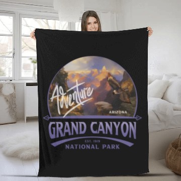Discover Grand Canyon National Park Arizonna Fleece Blankets