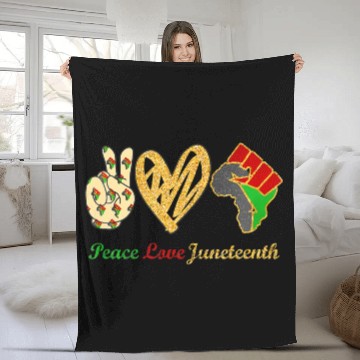 Discover Peace Love Junenth Black Pride Freedom Independenc Fleece Blankets