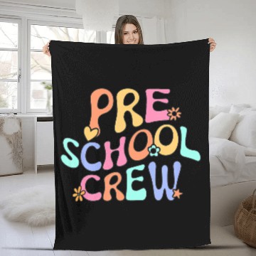 Discover Preschool Crew Preschool Teacher Back To School Fu Fleece Blankets