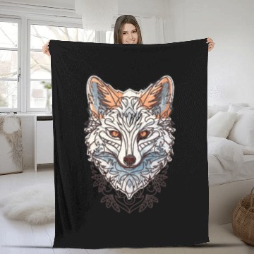 Discover Tribal Fox Design Fleece Blankets