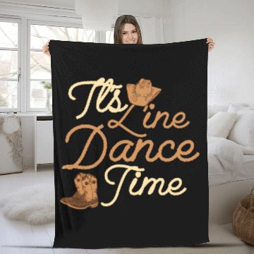 Discover It's Line Dance Time Western Country Music Fleece Blankets
