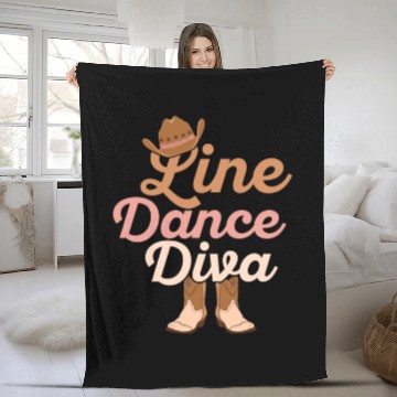 Discover Line Dance Diva Western Country Music Fleece Blankets